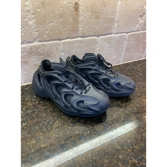 adidas adiFOM Q Yeezy Foam Runner Sneakers Black Carbon Gray M 5 W 7 EUC - Picture 2 of 12